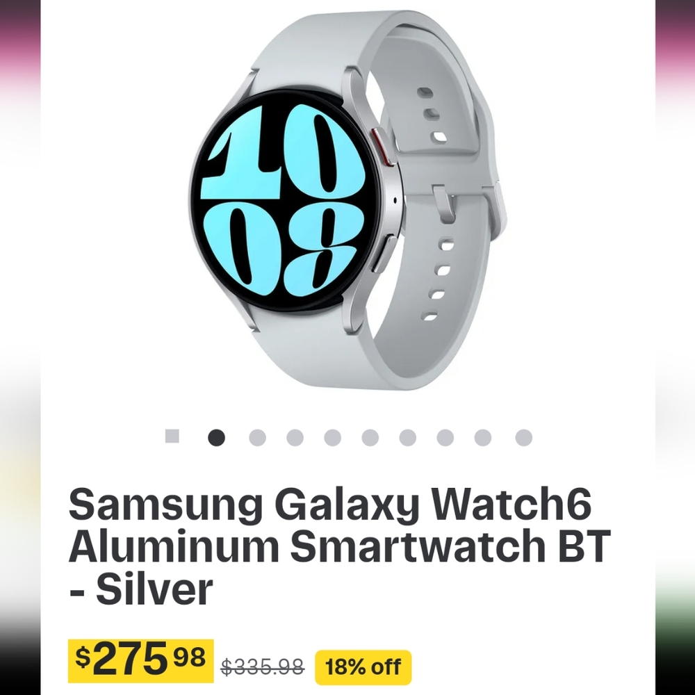 Samsung Galaxy 6 Watch 40 mm aluminum, Silver.